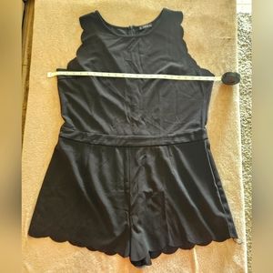 Black Shein Romper half zip in back